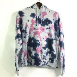 Champion Suffield LAX Lacrosse Hoodie Tie-Dye Gray Pink Blue Reverse Weave Small